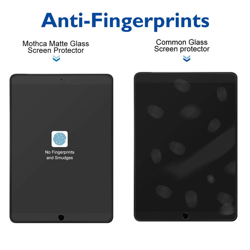 Mothca Matte Glass Screen Protector for iPad Air 3(2019) 10.5-inch & iPad Pro 10.5"(2017)[NOT Privacy] Anti-Glare & Anti-Fingerprint No Dazzling 9H Hardness Tempered Glass Film, Smooth as Silk - Image 4